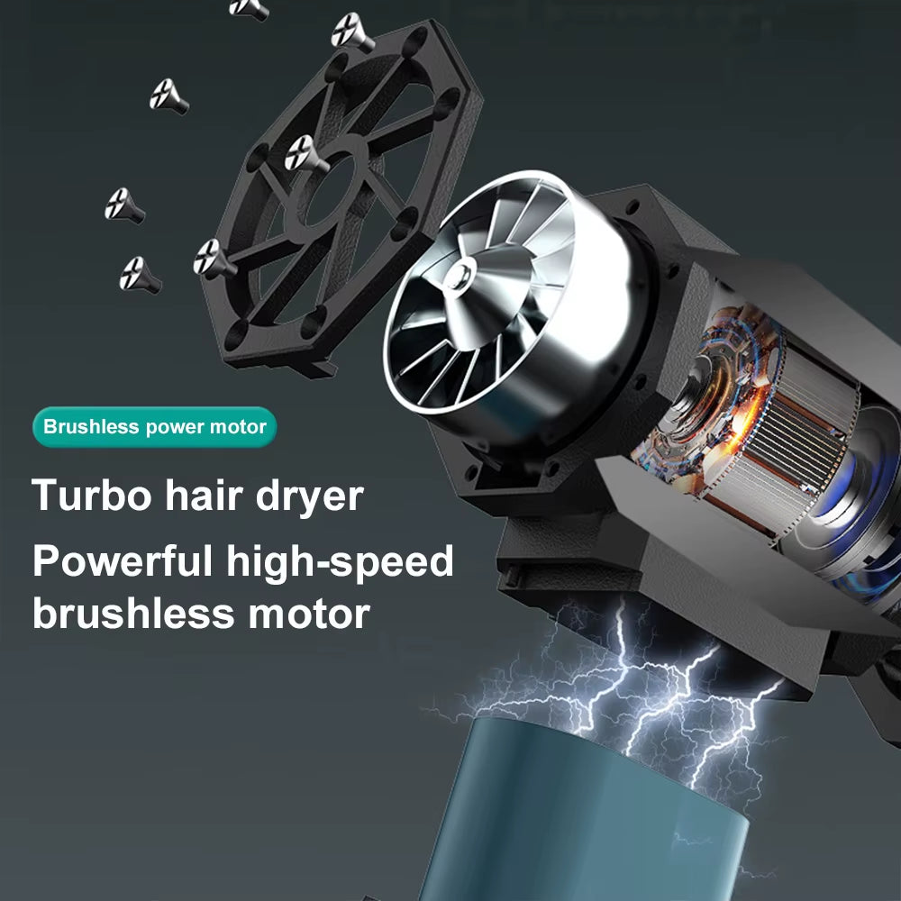 130000RPM High Power Turbofan Violent Jetfan Cordless Air Blower Brushless Motor 3 Gear Variable Speed Dust Blower Cleaning Tool