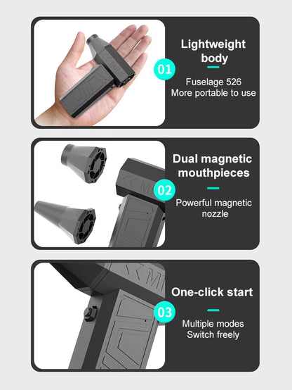 130000RPM High Power Turbofan Violent Jetfan Cordless Air Blower Brushless Motor 3 Gear Variable Speed Dust Blower Cleaning Tool